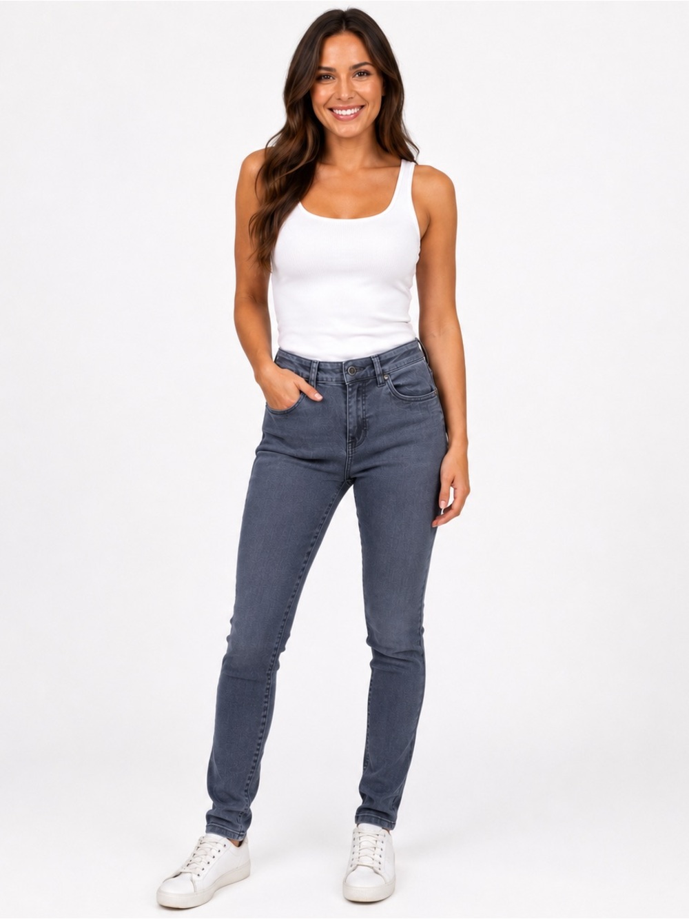 Black Diamond Women’s Skinny Stretch Jeans Gray Blue Size 8